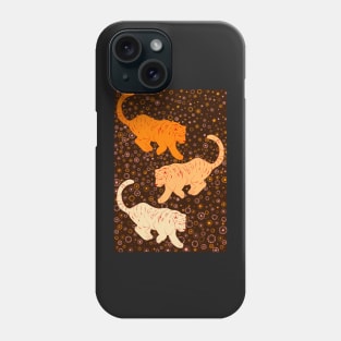 Psychedelic Tigers in the meadow Phone Case