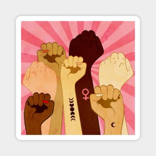Female raised fists Magnet