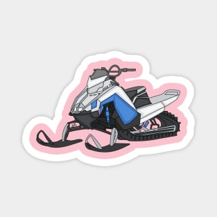 Snowmobile cartoon illustration Magnet