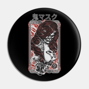 Tattooed Japanese Demon - Gothic Style Pin