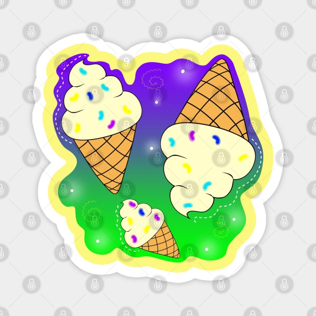 Ice Cream Galaxy Magnet by DitzyDonutsDesigns