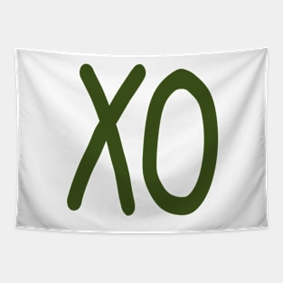 Kiss and hug XO Forest green Tapestry