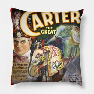 Vintage Magician Poster Carter the Great Pillow