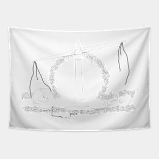 Libra Scales - Black and White Tapestry