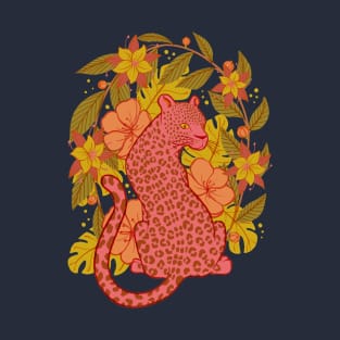 Coral Tropical Jaguar T-Shirt