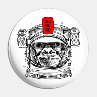 I Need More Space Gaming T-Shirt Astronaut Ape Apparel Pin