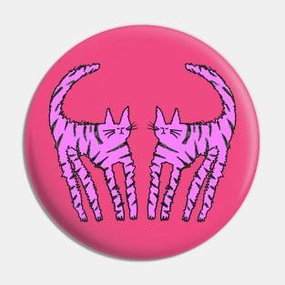 Cat stand off pink Pin