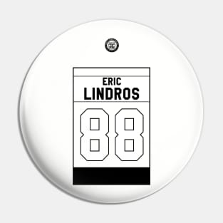 Eric Lindros Banner (Orange shirt) Pin
