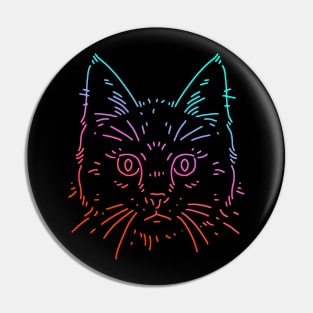 Cat Face In Colors Pin