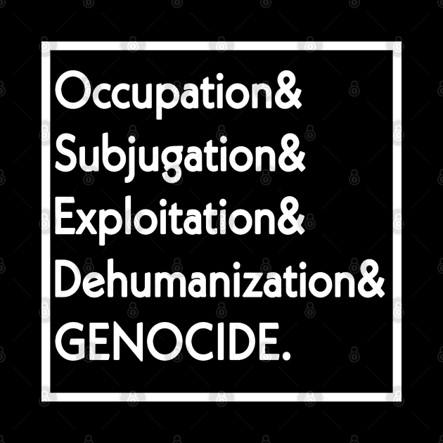 Occupation& Subjugation& Exploitation& Dehumanization& GENOCIDE - Front by SubversiveWare