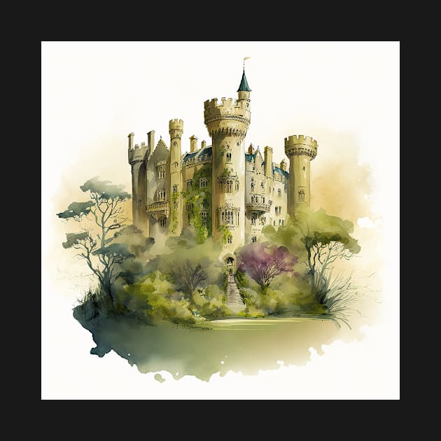 Castle Watercolor Dream by Abili-Tees