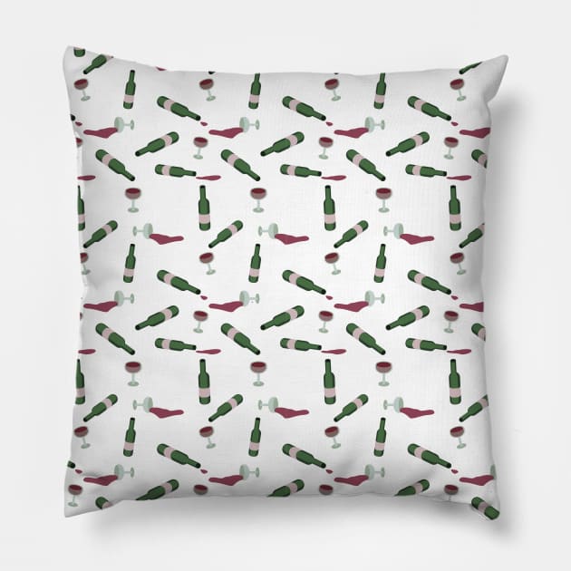 Pattern of red wine in white background Pillow by Nosa rez