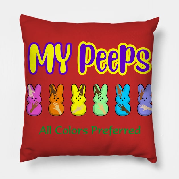 My Peeps Easter T-Shirt,Kids Bunny Unity Pillow by SidneyTees