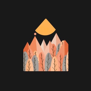 The grey and orange forest peaks T-Shirt