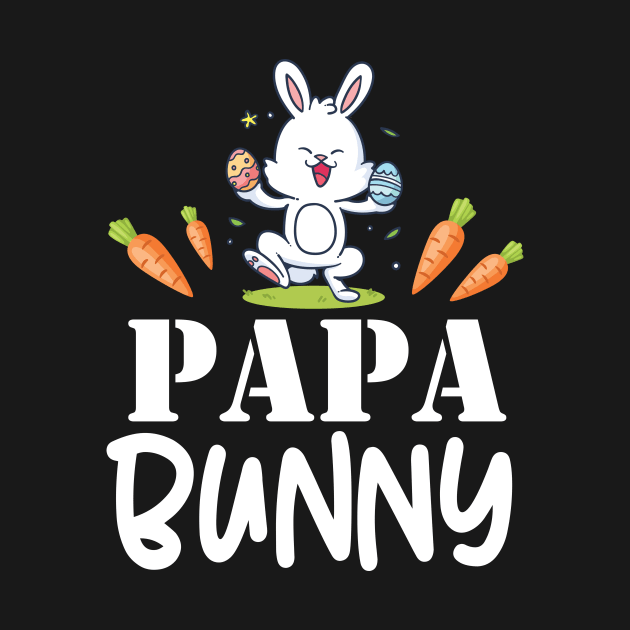 Bunny Play Easter Eggs Carrots Happy Easter Day Papa Bunny by joandraelliot