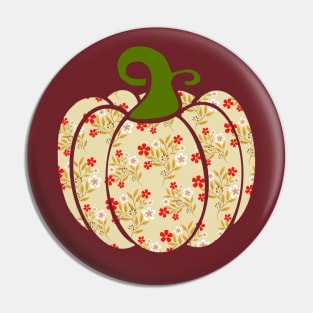 Boho Floral Pumpkin Pin