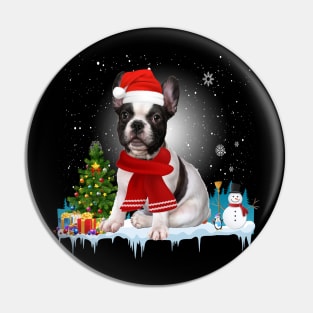 Funny French Bulldog Christmas T-shirt Pin