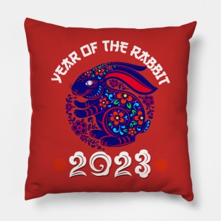 Chinese New Year 2023 Year of the Rabbit Horoscope Pop Art Pillow