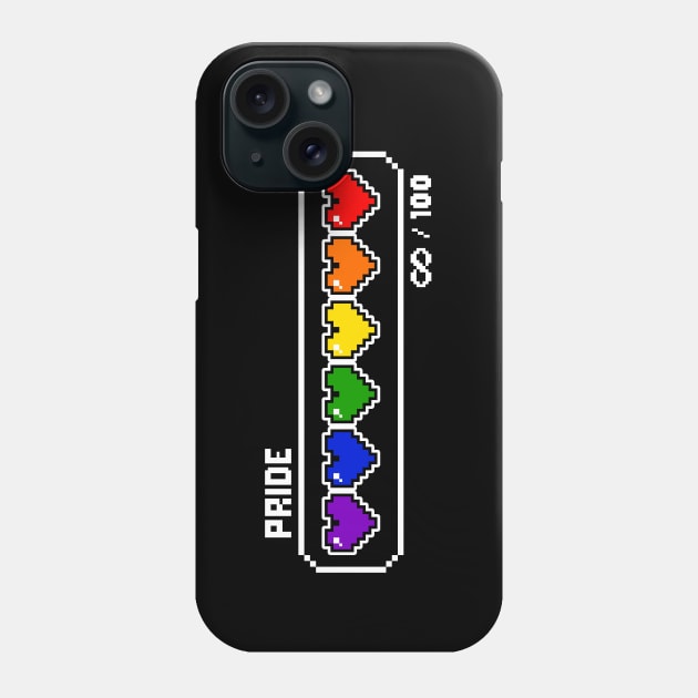 Gay Pride Videogame Life Bar Hearts Phone Case by EmeryPens