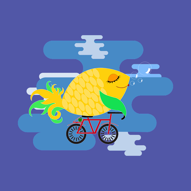 fish on a bike by DoodleDeeFactory