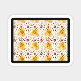 Retro Firework flowers repeat pattern. Magnet