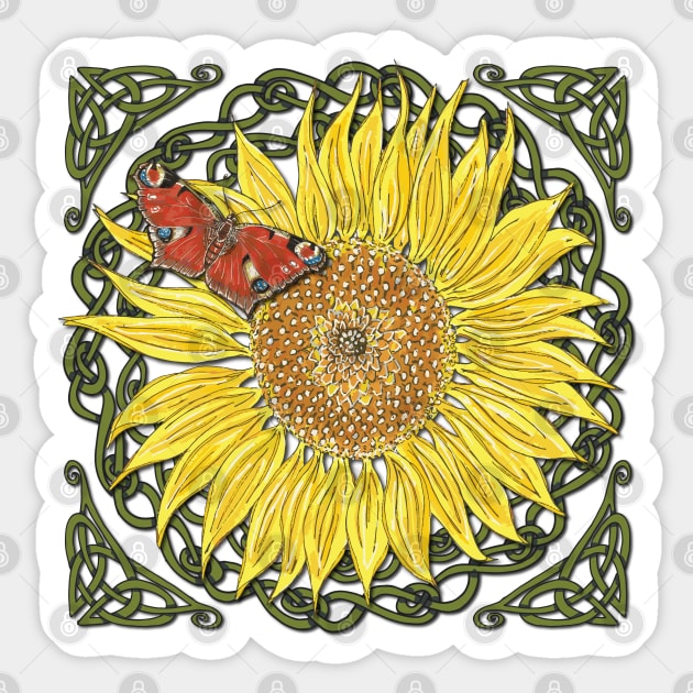 Sunflower Butterfly Sticker