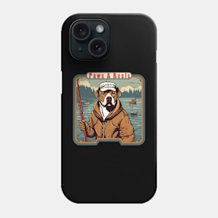 Pitbull dog gone fishing Phone Case