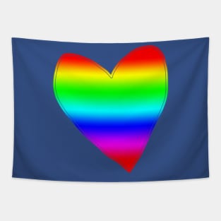 Linear Spectrum Rainbow Love Heart Tapestry