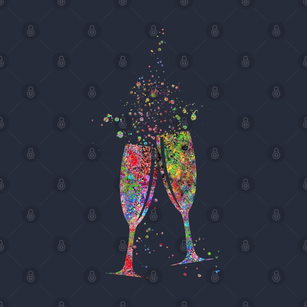 Glass of champagne, by RosaliArt