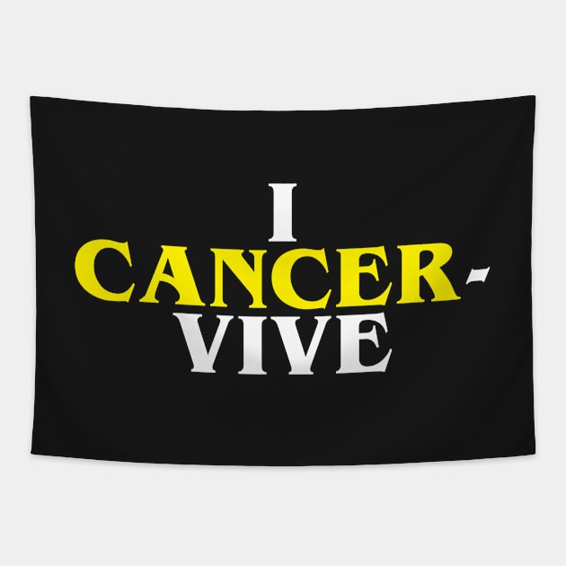 I CANCER-VIVE (Yellow) Tapestry by joelstetler