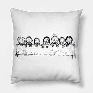 The Last Supper Kids Drawing Style Pillow