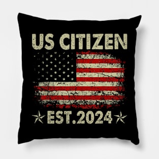 New US Citizen Est 2024 American Immigrant Citizenship Pillow