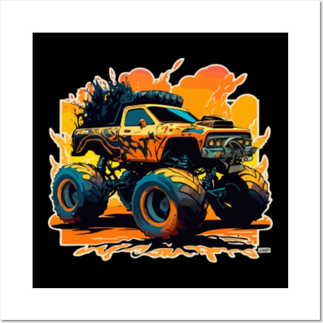 Cartoon Monster Truck Poster  Monster trucks, Monster truck art, Truck art