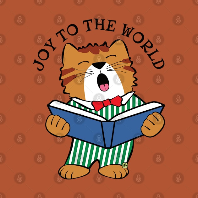 Christmas Cat Singing Joy to the World by Sue Cervenka