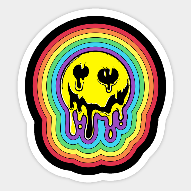 Kidcore Aesthetic Melting Smiling Face Nostalgia Kidcore Sticker Teepublic