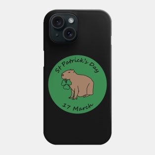 Capybara and Shamrock St Patricks Day Phone Case