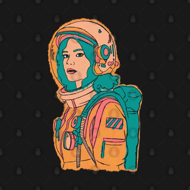 Spring astronaut by Swadeillustrations