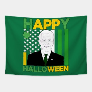 Biden St Patricks Day Happy Halloween Tapestry