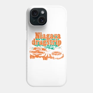 Vintage Niagara Dragstrip - Distressed burnout look - Orange print Phone Case