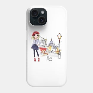 Fashion girl in Paris Phone Case