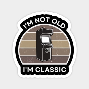 I'm not old, I'm Classic | Arcade | Retro Hardware | Vintage Sunset | Gamer girl | '80s '90s Video Gaming Magnet