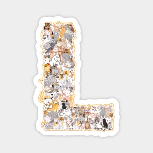 cat letter L(the cat forms the letter L) Magnet