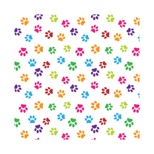 Colorful paws pattern T-Shirt