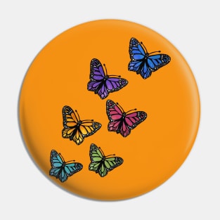 Rainbow Butterflies Pin