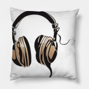 Headphone Beige Shadow Silhouette Anime Style Collection No. 401 Pillow