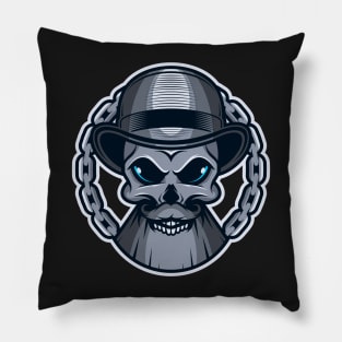 Illustration mafia skull character design Pillow