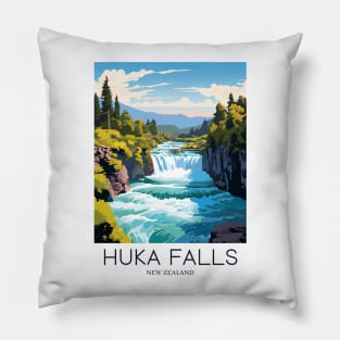 A Pop Art Travel Print of the Huka Falls - New Zealand Pillow