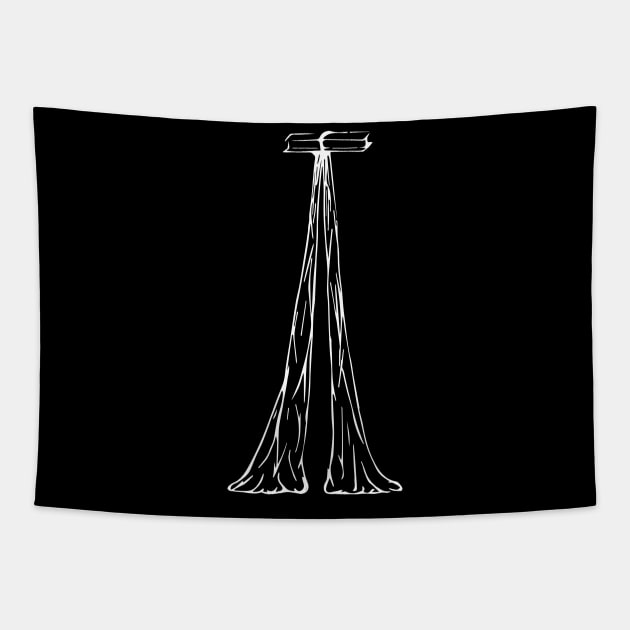 aerial silks circus white lines Tapestry by Carijn