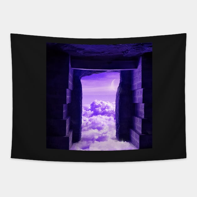 A Cave Filled With Clouds Tapestry by RiddhiShah