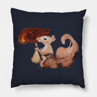 Squirrel Watercolor Seamless Pattern Pillow